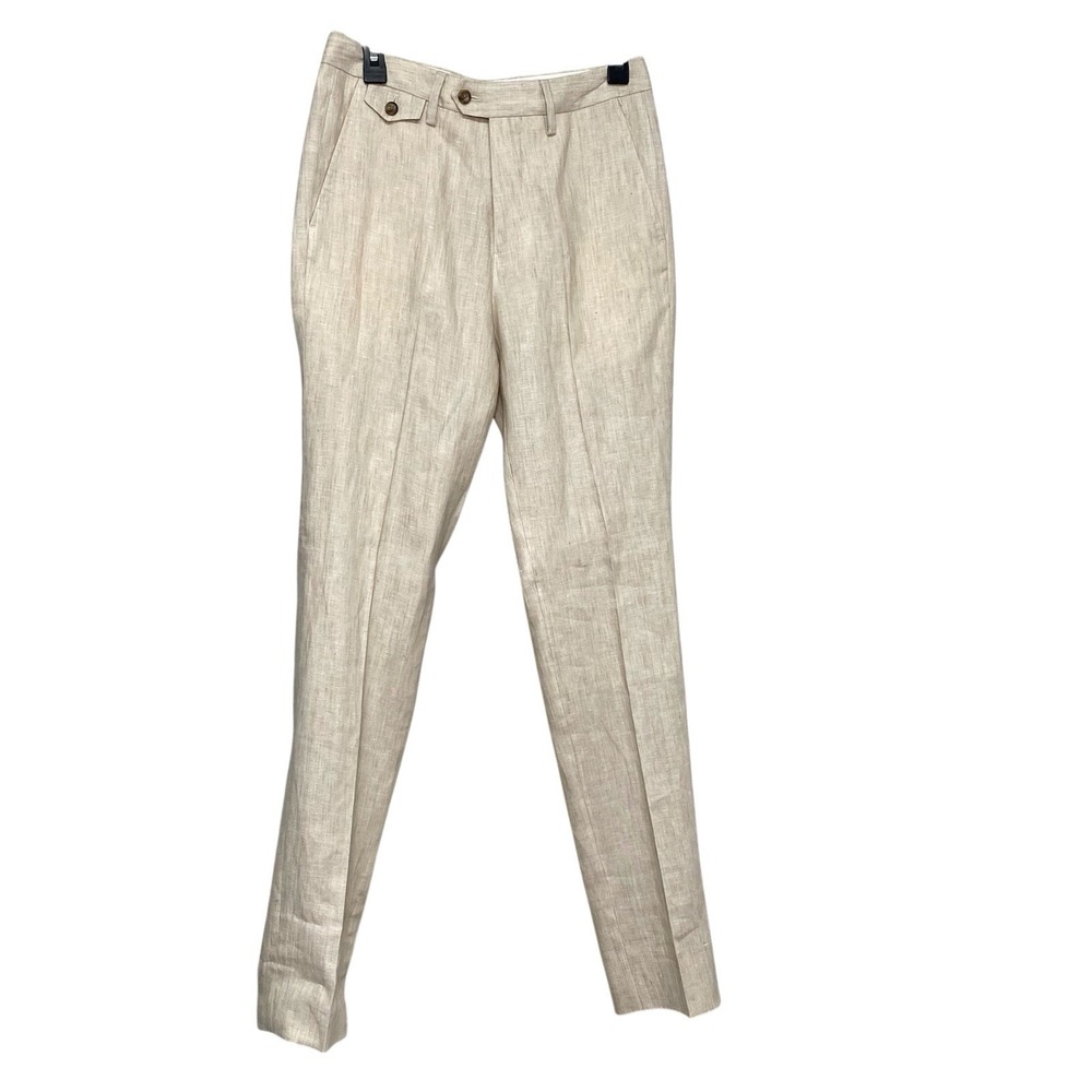 Bonobos Linen Pants 29x34 Slim Guabello Legend Flat Front Ivory Beige - Picture 2 of 16
